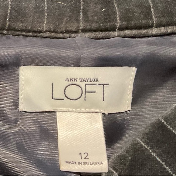 Ann Taylor Loft Velvet Gray/silver shimmer jacket Sz 12 - Picture 8 of 16